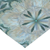 Chemin De Table Court Fleur Abstraite Fractée Turquoise Blanc Bleu Gris (Coin)