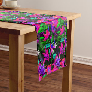 Chemin De Table Court Fleur Africain Géométrique Lumineux