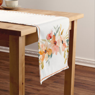 Chemin De Table Court Fleur aquarelle d'automne
