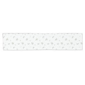 Chemin De Table Court Fleur blanche romantique (Horizontal)