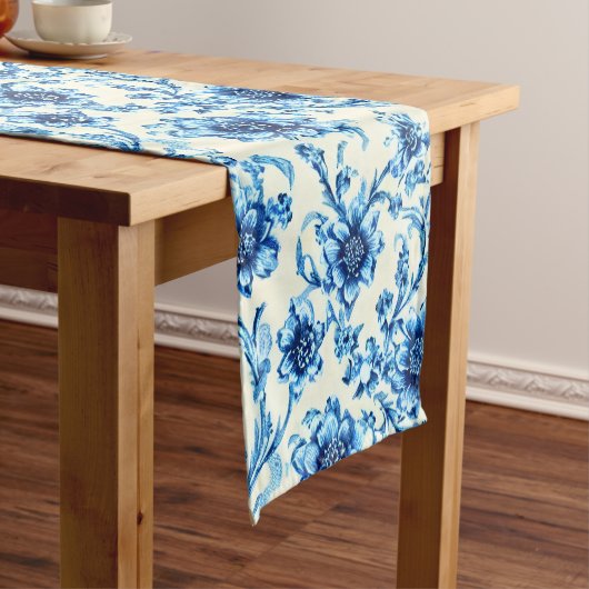 Chemin De Table Court Fleur Bleue (In Situ)