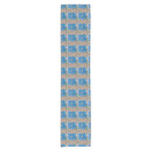 Chemin De Table Court Fleur bleue (Devant)
