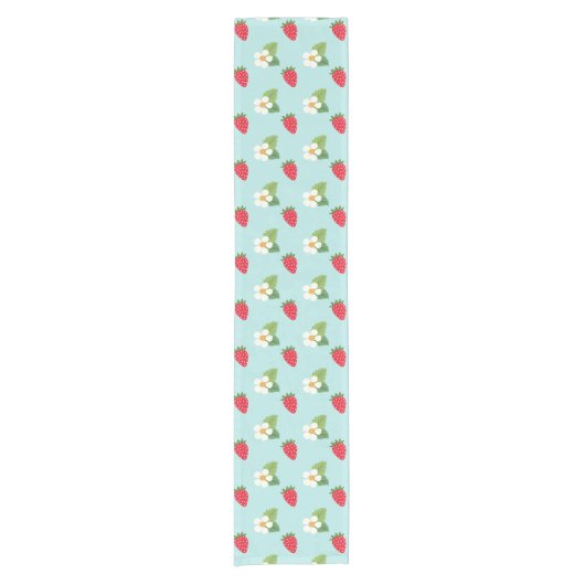 Chemin De Table Court Fleur de fraises d'été (Devant)