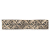 Chemin De Table Court Fleur de lis motif noir sur or (Horizontal)