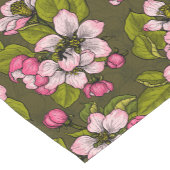 Chemin De Table Court Fleur de pomme sur vert foncé (Coin)