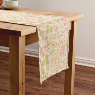 Chemin De Table Court Fleur de sauge et rose vintage