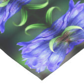 Chemin De Table Court Fleur Gentienne Bleue Art Abstrait (Coin)