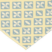 Chemin De Table Court Fleur gris bleu (Coin)