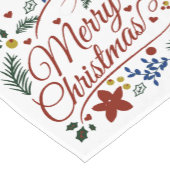 Chemin De Table Court Fleur Joyeux Noël (Coin)
