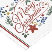 Chemin De Table Court Fleur Joyeux Noël court coureur de table (Coin)