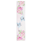 Chemin De Table Court Fleur Light Pink Cool Imprimé (Devant)