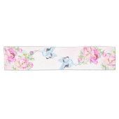 Chemin De Table Court Fleur Light Pink Cool Imprimé (Horizontal)
