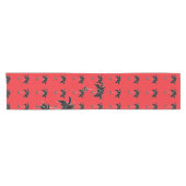 Chemin De Table Court Fleur Noir Rouge (Horizontal)