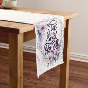 Chemin De Table Court Fleur pourpre arrêtez-vous et respirez les fleurs