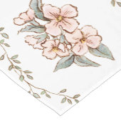 Chemin De Table Court Fleur rose et vigne | Shabby Chic (Coin)