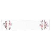 Chemin De Table Court Fleur rose pastel et violet personnalisée (Horizontal)