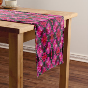 Chemin De Table Court Fleur rose rose Abstraite