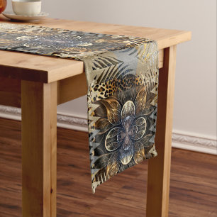 Chemin De Table Court Fleur sauvage africaine abstraite