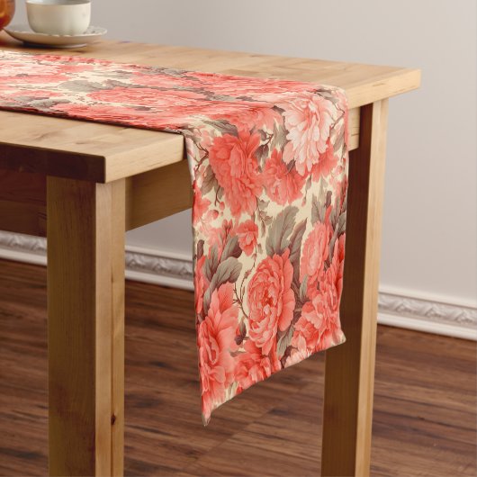 Chemin De Table Court Fleurs de corail chic Shabby (In Situ)