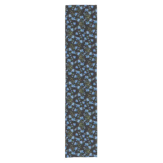 Chemin De Table Court Fleurs de Cosmos Bleu (Devant)
