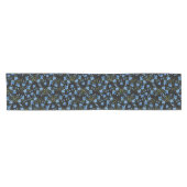 Chemin De Table Court Fleurs de Cosmos Bleu (Horizontal)