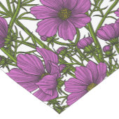 Chemin De Table Court Fleurs de cosmos violet (Coin)