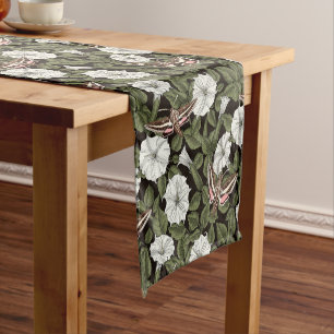 Chemin De Table Court Fleurs de lune et sphinx Mois