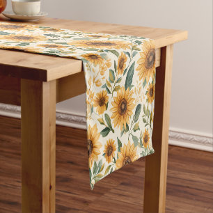 Chemin De Table Court Fleurs de soleil jaunes florales