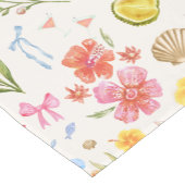 Chemin De Table Court Fleurs et coquillages Tropiques Côtiers (Coin)