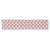Chemin De Table Court Fleurs et drapeaux américains (Horizontal)