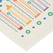 Chemin De Table Court Fleurs et lanternes (Coin)