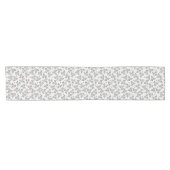 Chemin De Table Court Fleurs fantaisistes grises (Horizontal)