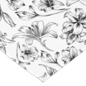 Chemin De Table Court Fleurs Lys Noires (Coin)