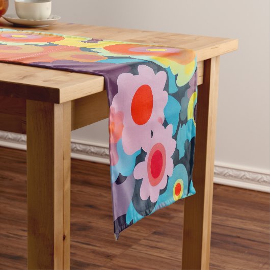 Chemin De Table Court Fleurs mod rétro (In Situ)