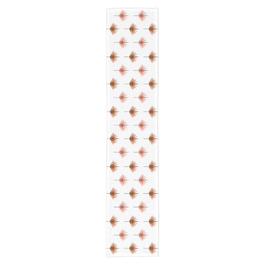 Chemin De Table Court Fleurs modernes du milieu du siècle Orange (Devant)