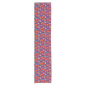 Chemin De Table Court Fleurs orange sur coussin pourpre (Devant)