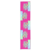 Chemin De Table Court Fleurs Pastel Rose Chaud (Devant)