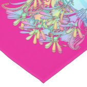 Chemin De Table Court Fleurs Pastel Rose Chaud (Coin)