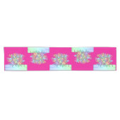Chemin De Table Court Fleurs Pastel Rose Chaud (Horizontal)
