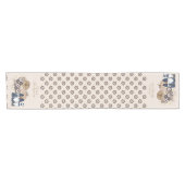 Chemin De Table Court Fleurs rétro Citrouilles Denim Gnomes Thanksgiving (Horizontal)