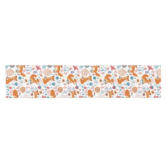 Chemin De Table Court Fleurs Rétro mignonnes Foxes & Oiseaux Motif Nappe (Horizontal)