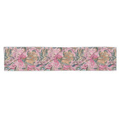Chemin De Table Court Fleurs roses abstraites (Horizontal)