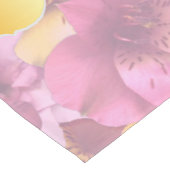 Chemin De Table Court Fleurs roses douces Couleur de table rose jaune (Coin)