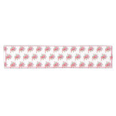 Chemin De Table Court Fleurs roses et libellules motif table courte (Horizontal)