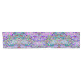 Chemin De Table Court Fleurs roses et violettes Abstraites (Horizontal)