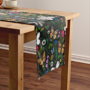 Chemin De Table Court Fleurs sauvages et papillons 2