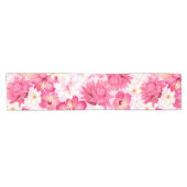 Chemin De Table Court Fleurs tropicales rose et blanche (Horizontal)