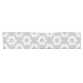 Chemin De Table Court Flocon de neige Monogramme Gris Coureur de table d (Horizontal)