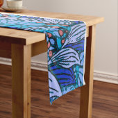 Chemin De Table Court Floral bleu ancien Boho moderne (In Situ)