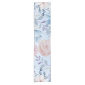 Chemin De Table Court Floral Bleu Et Rose Marine (Devant)